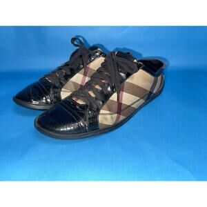 Vintage Y2K Burberry Nova check Leather Sneakers Shoes Women’s Size 39